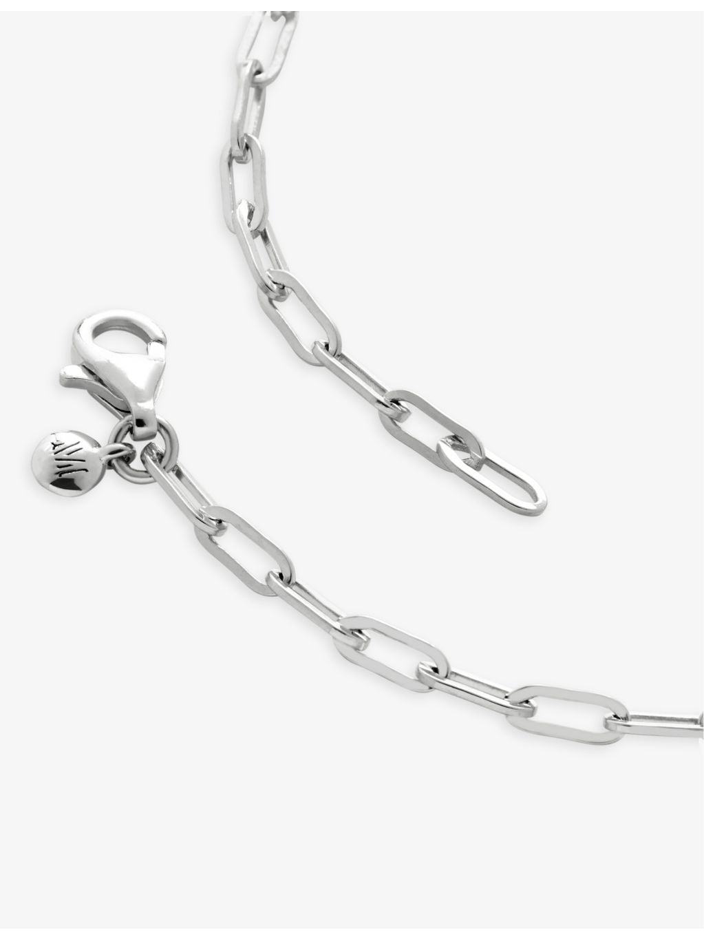 Monica Vinader Mini Paperclip sterling silver chain bracelet, UK version
