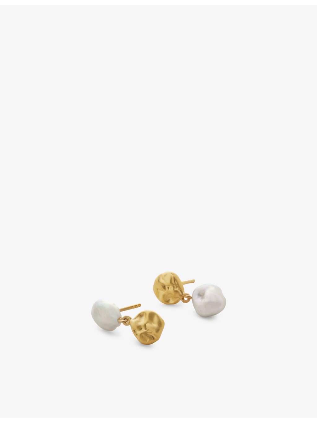 Monica Vinader pearl drop earrings 18ct gold vermeil (British brand)