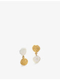 Monica Vinader pearl drop earrings 18ct gold vermeil (British brand)