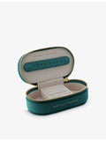 Monica Vinader mini oval logo-print leather jewellery box, UK version
