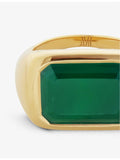 Monica Vinader green onyx cocktail ring in recycled silver, UK version