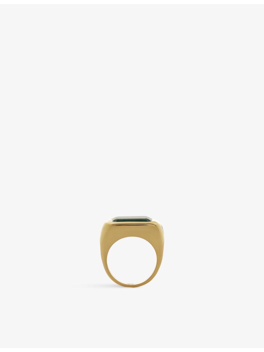Monica Vinader green onyx cocktail ring in recycled silver, UK version