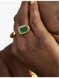 Monica Vinader green onyx cocktail ring in recycled silver, UK version