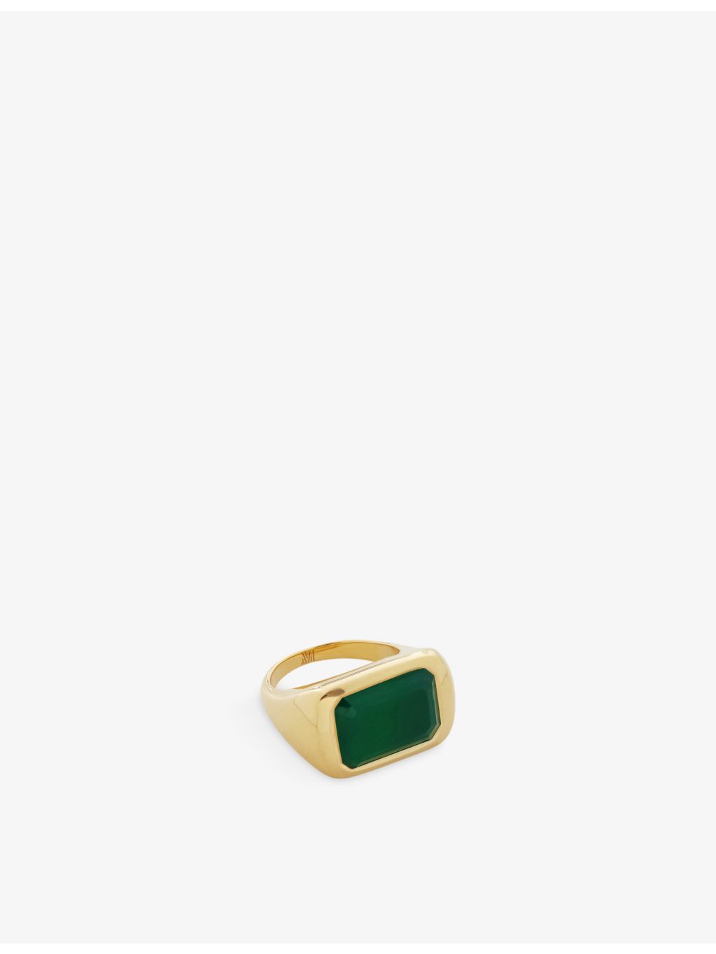 Monica Vinader green onyx cocktail ring in recycled silver, UK version