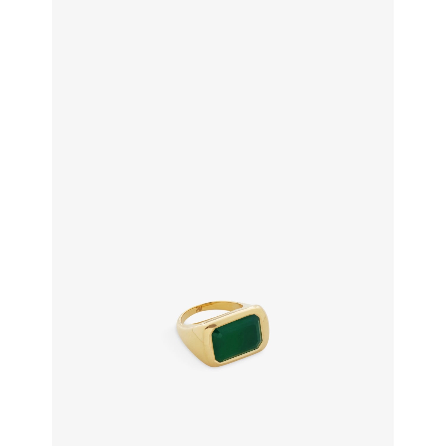 Power recycled 18ct yellow gold-plated vermeil sterling-silver and green onyx cocktail ring - K