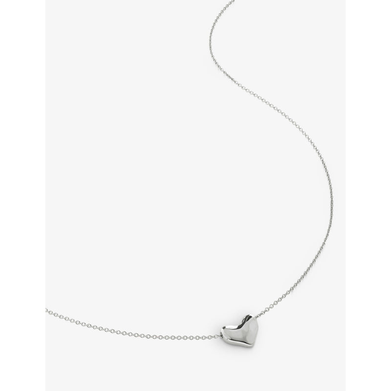 Monica Vinader sterling silver heart pendant necklace, imported from the UK