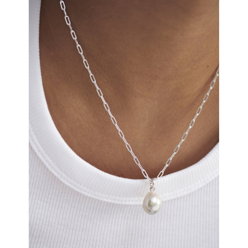 Monica Vinader sterling silver paperclip necklace (British brand)