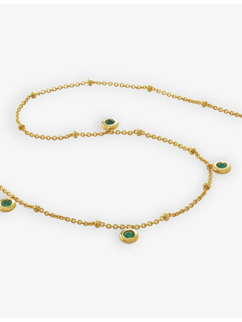 Monica Vinader green onyx choker necklace vermeil sterling silver, UK version
