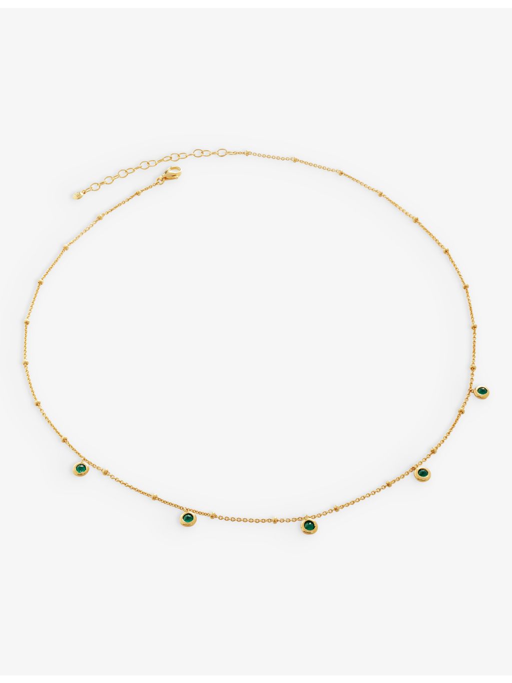 Monica Vinader green onyx choker necklace vermeil sterling silver, UK version