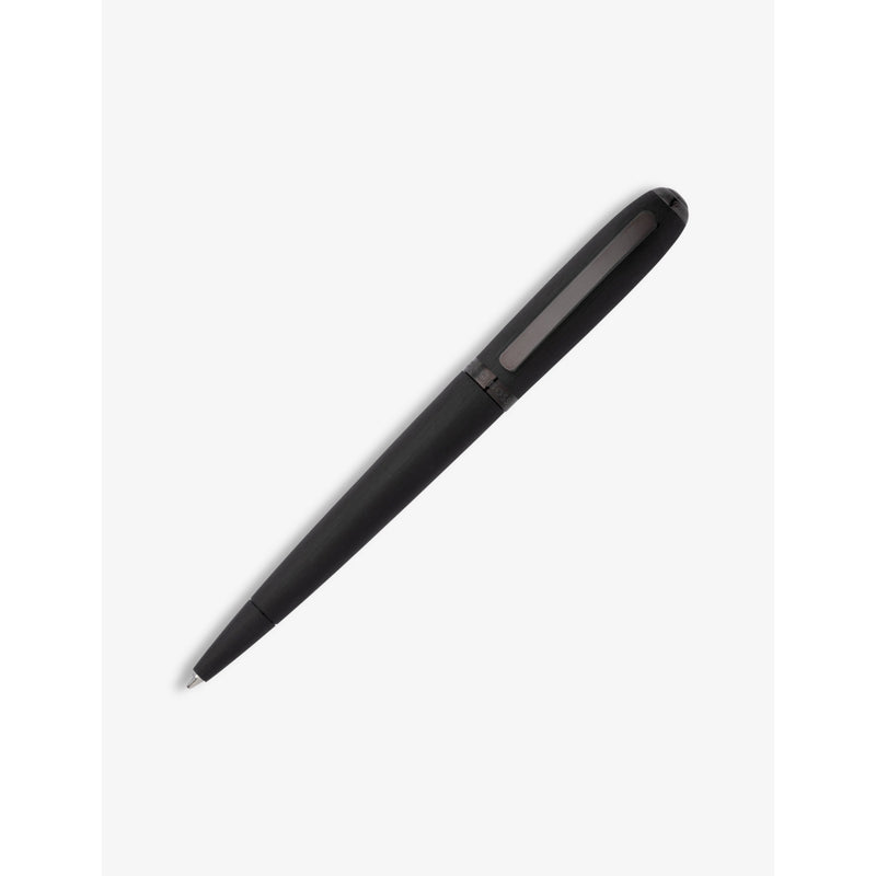 Countour brushed-finish aluminium ballpoint pen - BRUSHED BLACK