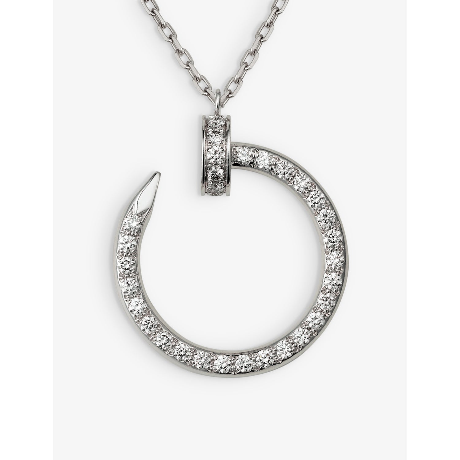 Cartier diamond pendant necklace 18ct white gold 0.38ct 38-42cm, UK version