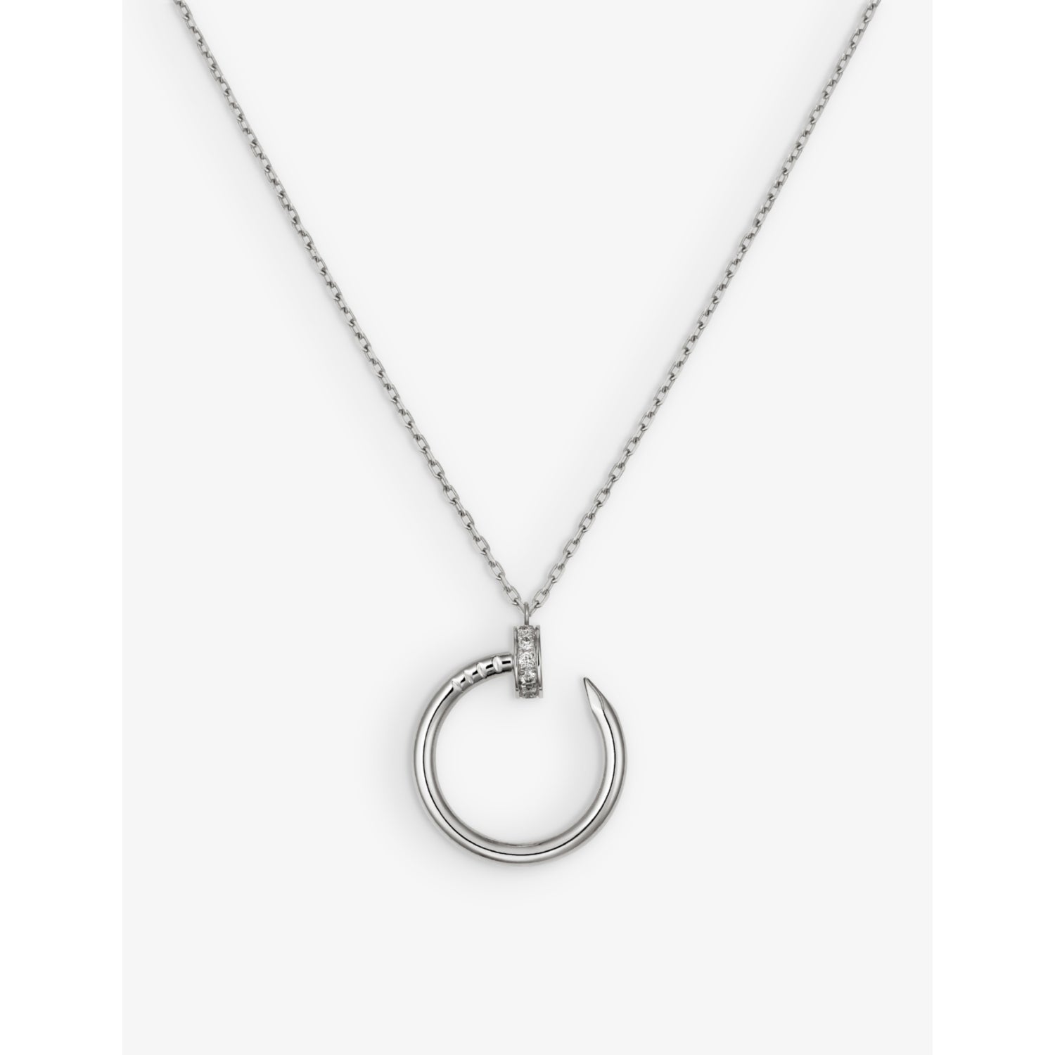 Cartier diamond pendant necklace 18ct white gold 0.38ct 38-42cm, UK version