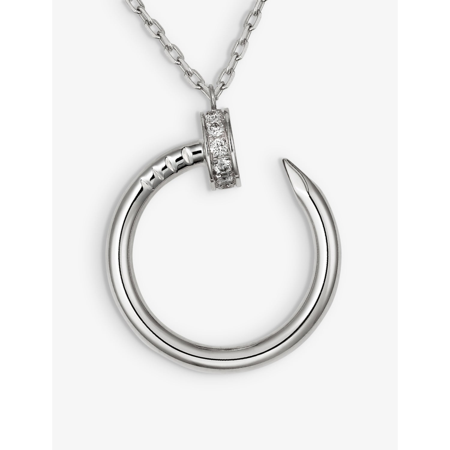 Cartier diamond pendant necklace 18ct white gold 0.38ct 38-42cm, UK version