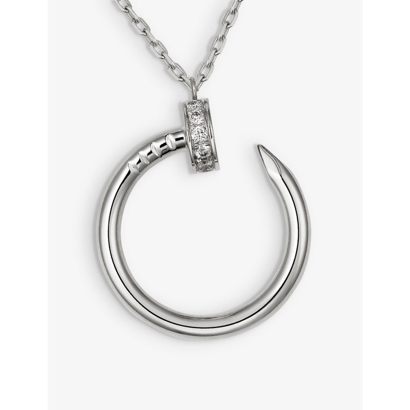 Cartier diamond pendant necklace 18ct white gold 0.38ct 38-42cm, UK version