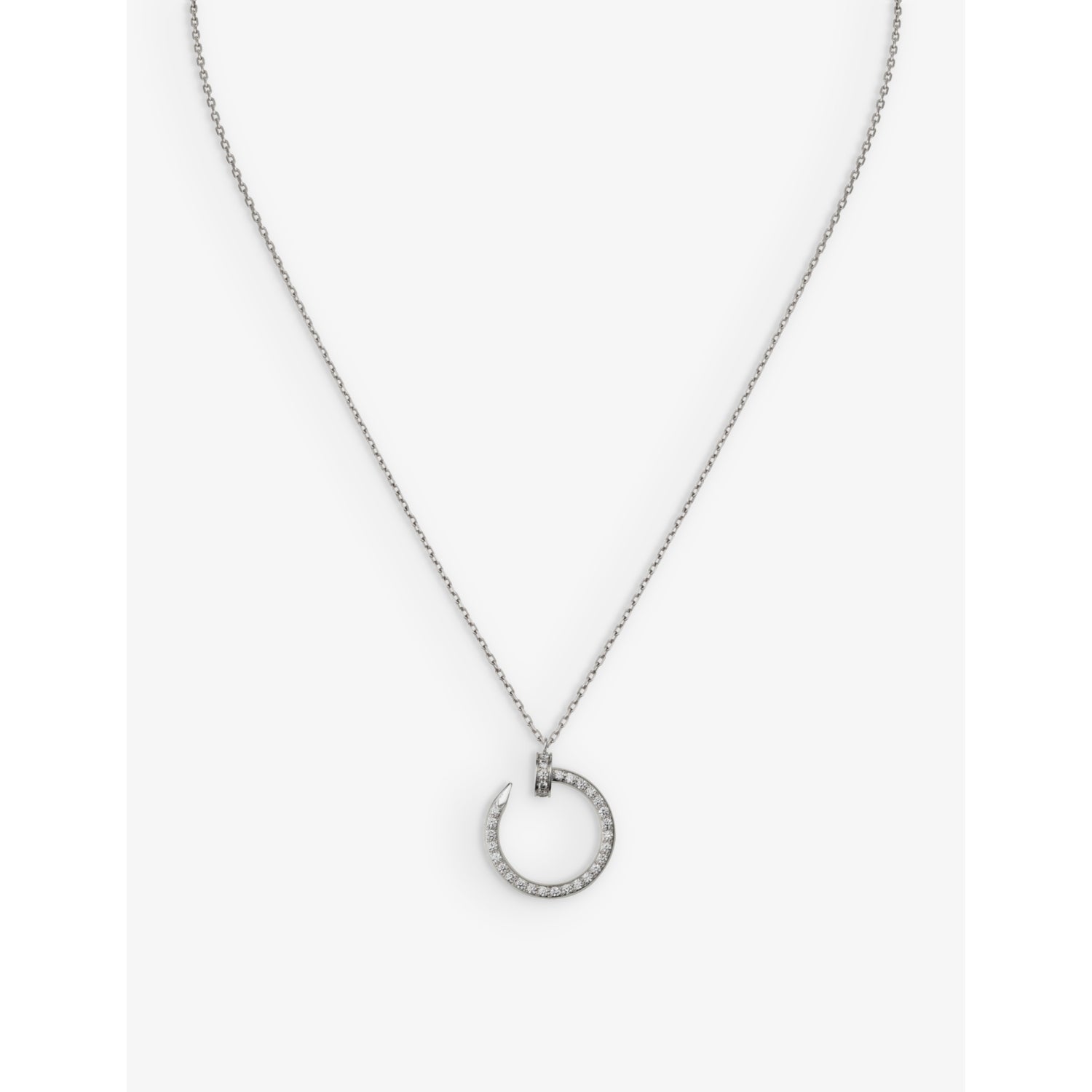 Cartier diamond pendant necklace 18ct white gold 0.38ct 38-42cm, UK version