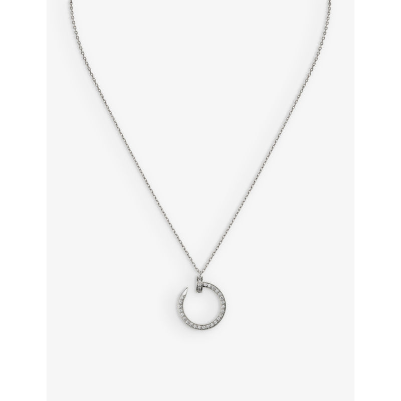Cartier diamond pendant necklace 18ct white gold 0.38ct 38-42cm, UK version