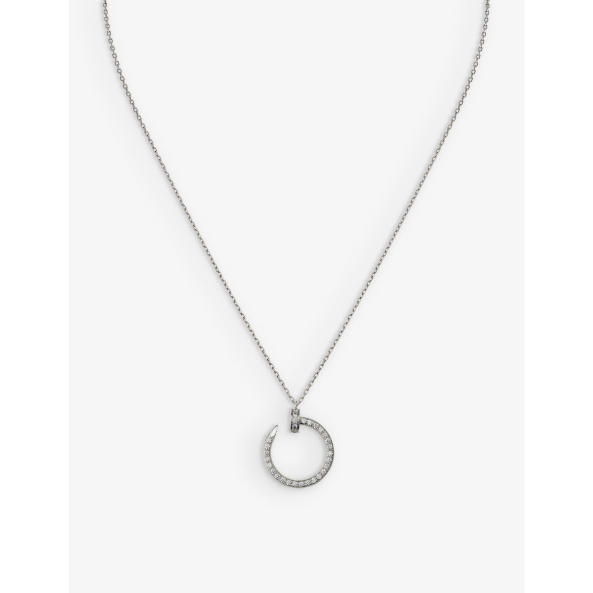 Juste un Clou 18ct white-gold and 0.38ct diamond pendant necklace - 38-42CM