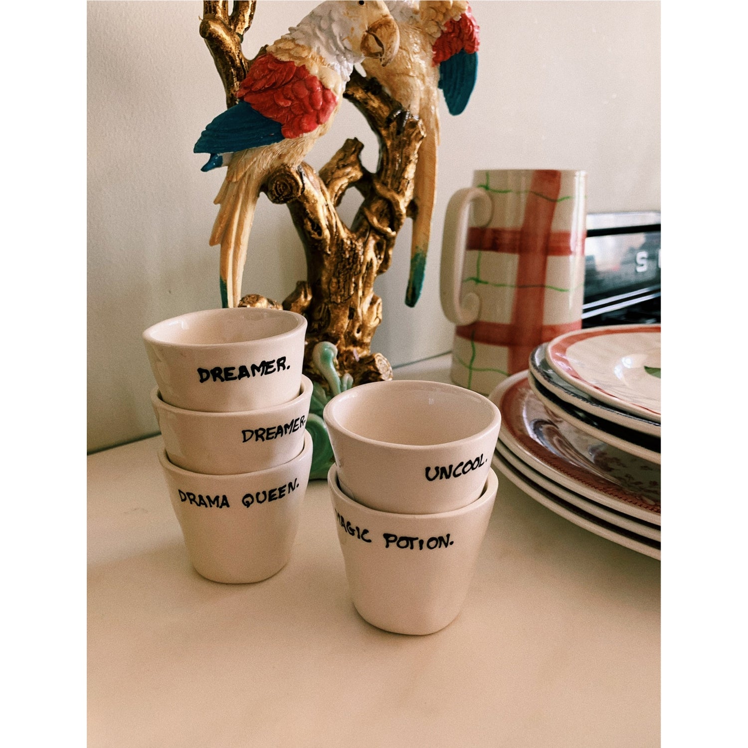 anna+nina Drama Queen ceramic espresso cup 7.6cm (British brand)