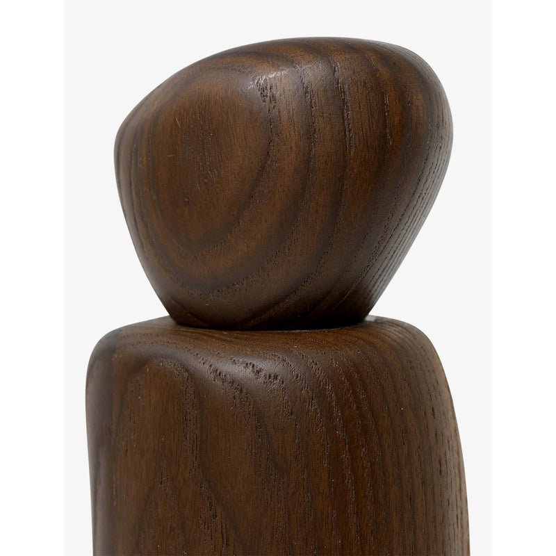 ferm LIVING wooden seasoning grinder with pebble top, 18.8cm, UK version