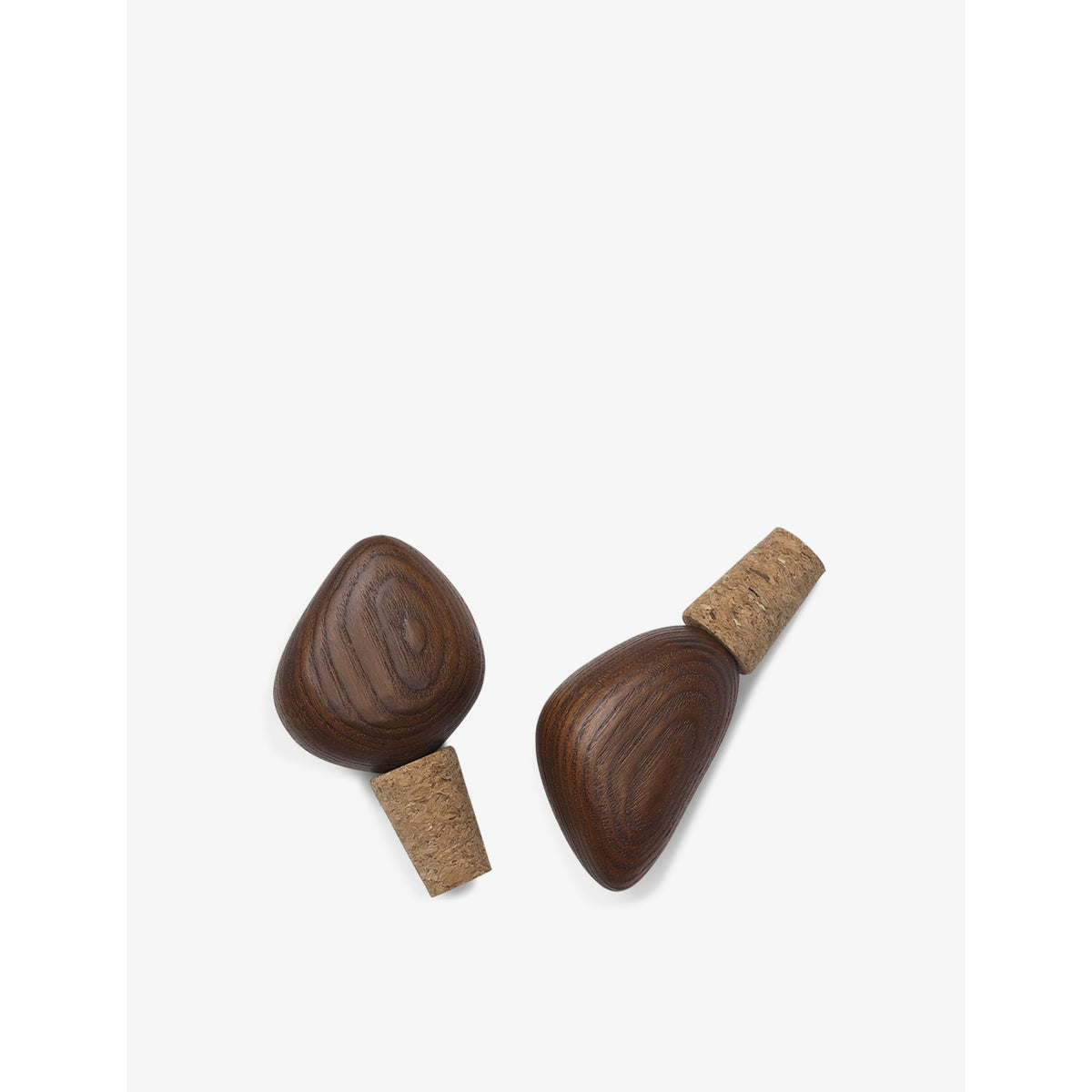 Cairn wooden wine stoppers set of two - BROWN