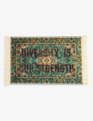 Seletti Diversity Is Our Strength woven rug 120cm x 80cm, UK version