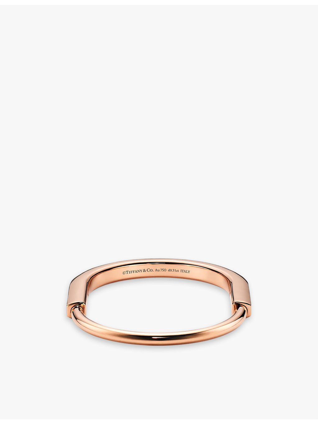 Tiffany Lock diamond bangle bracelet in 18ct rose-gold (British brand)