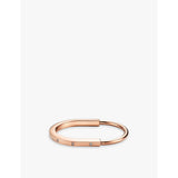 Tiffany Lock 18ct rose-gold and 0.31ct diamond bangle bracelet - S