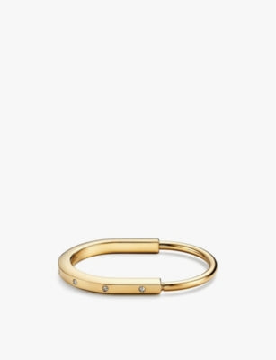 Tiffany & Co. Lock 18ct Yellow-Gold and 0.31ct Diamond Bangle Bracelet