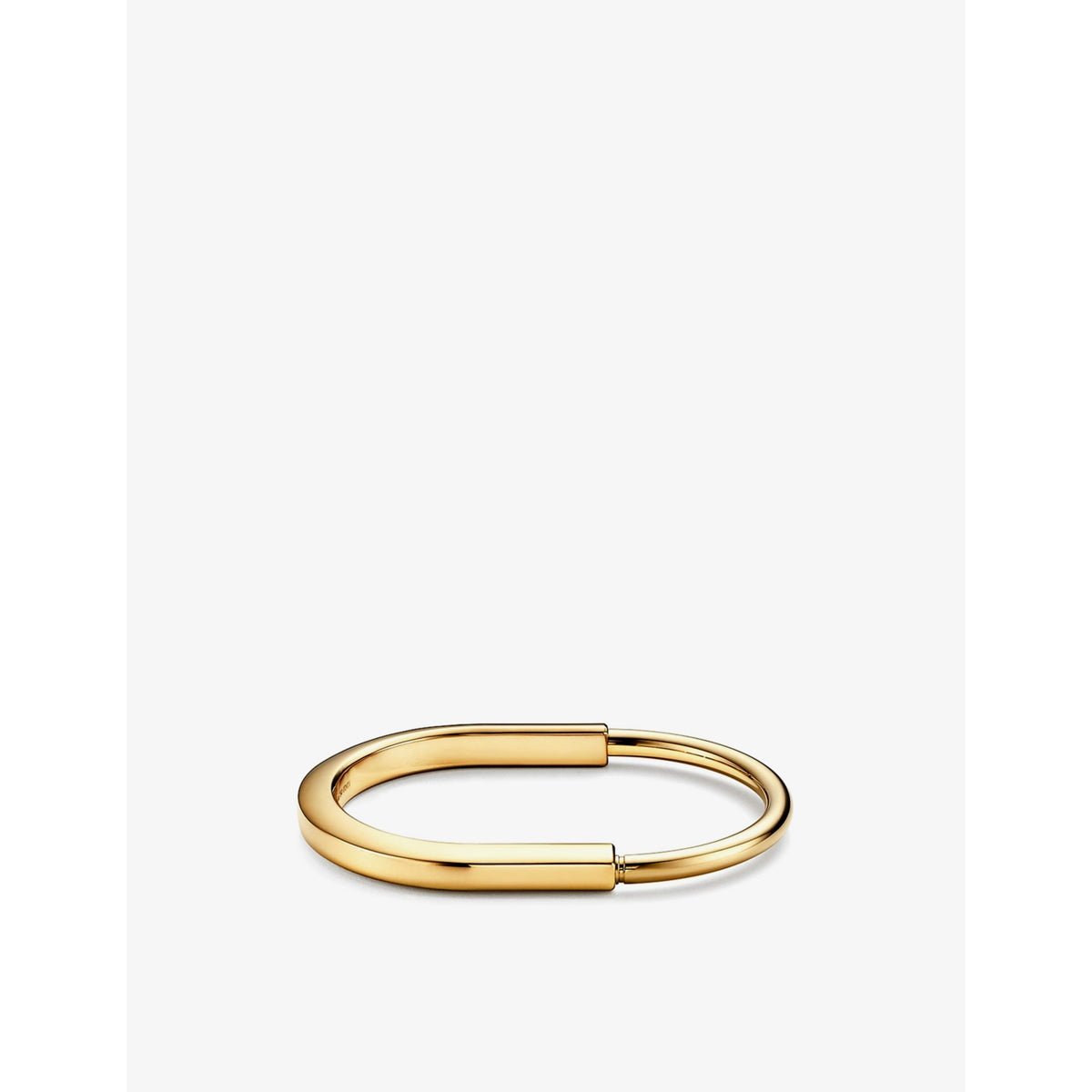 Lock 18ct yellow-gold bangle bracelet - S