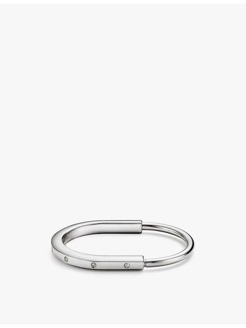 Tiffany & Co. Lock diamond bangle bracelet 18ct white gold, UK version