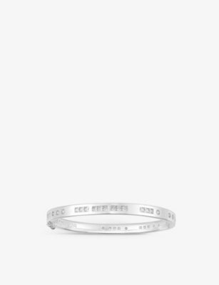APM Monaco Bonheur Morse Code Sterling Silver and Cubic Zirconia Bangle