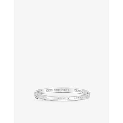 selfridges APM Monaco Bonheur Morse Code Sterling Silver and Cubic Zirconia Bangle- Buy online at McGrocer