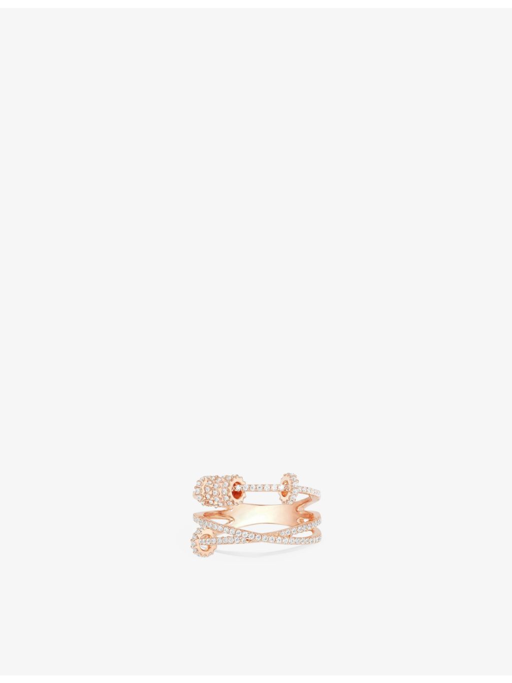 APM Monaco triple-band ring 18ct rose gold-plated cubic zirconia (British brand)