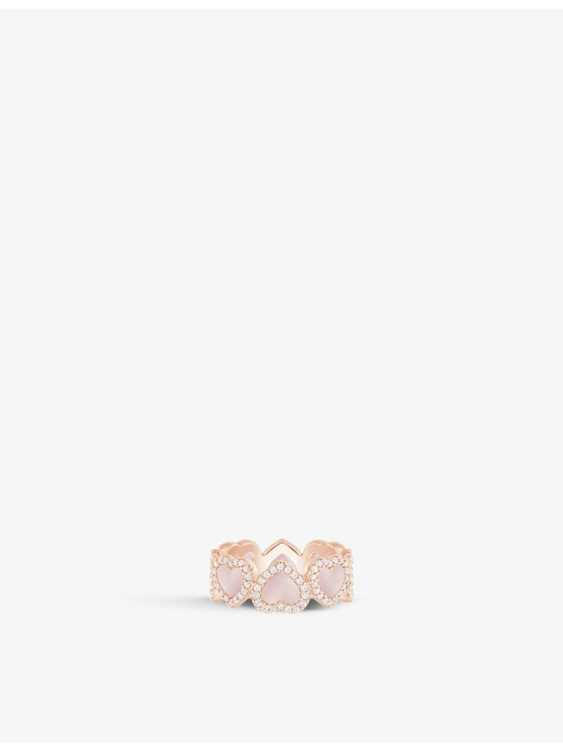 APM Monaco Full Heart ring rose gold cubic zirconia - British product