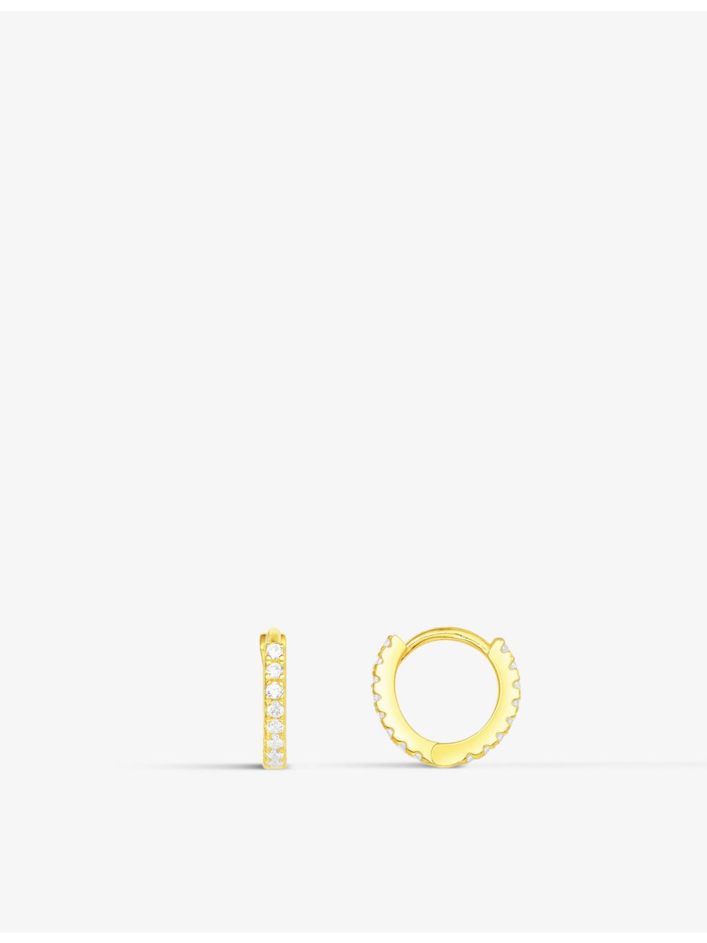 APM Monaco huggie earrings cubic zirconia 18ct gold plated, UK version