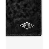 Cartier wallet in grained leather and palladium, 9.1cm x 11.9cm (British brand)