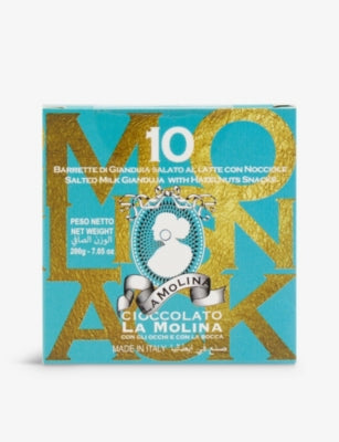 Molisnack milk chocolate gianduja bars with hazelnut, imported from the UK