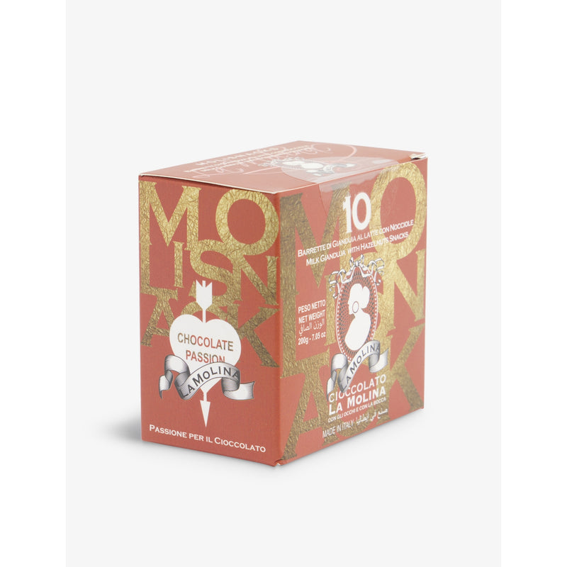 La Molina Molisnack gianduja hazelnut chocolate bars pack of 10, UK version