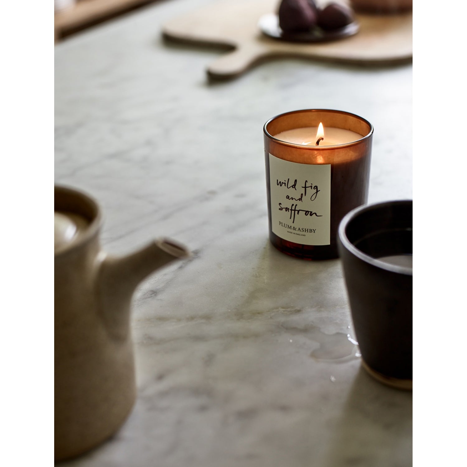 Plum & Ashby Wild Fig & Saffron candle 220g, UK version