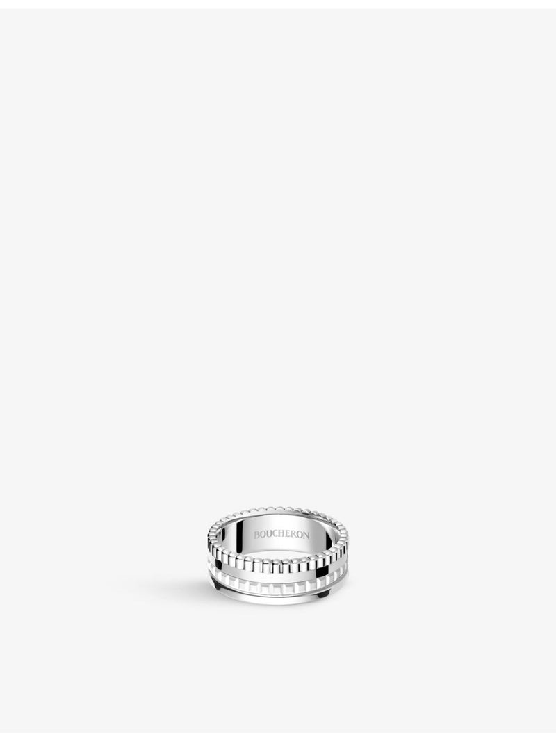 Boucheron Quatre Double White Edition 18ct white gold diamond ring, UK version