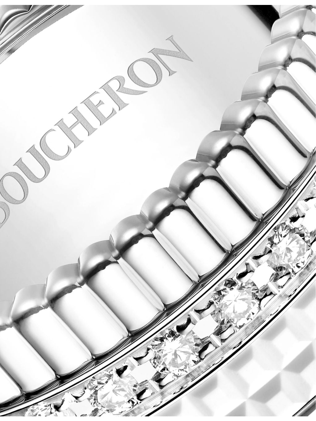 Boucheron Quatre Double White Edition ring 18ct white gold diamond (British brand)