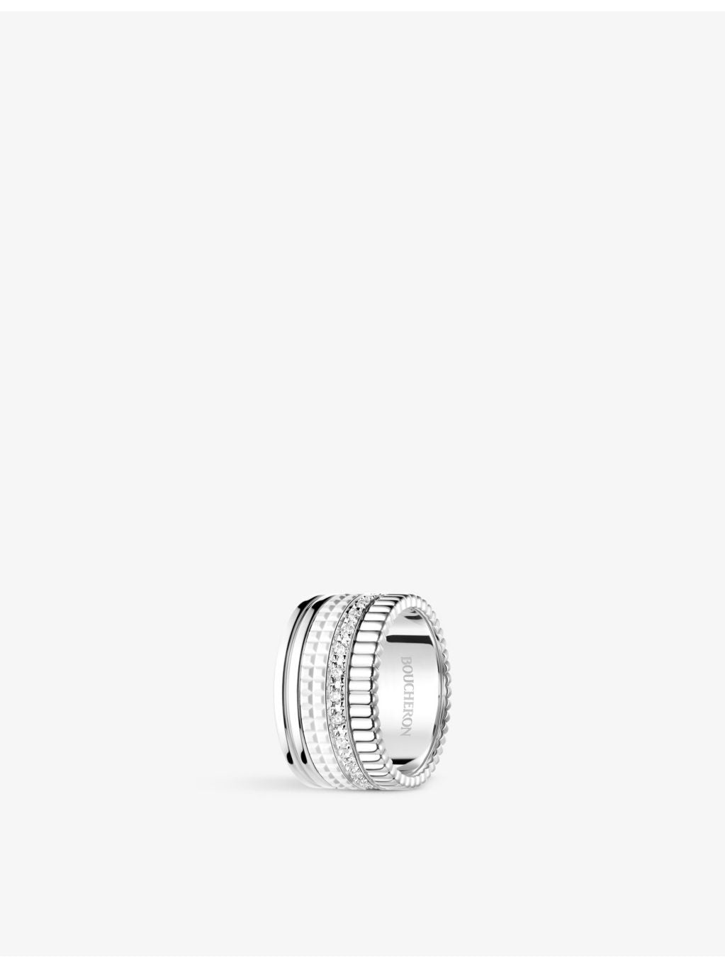 Boucheron Quatre Double White Edition ring 18ct white gold diamond (British brand)