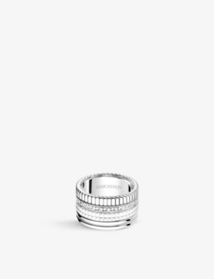 Boucheron Quatre Double White Edition Large 18ct White Gold White Hyceram Diamond Ring