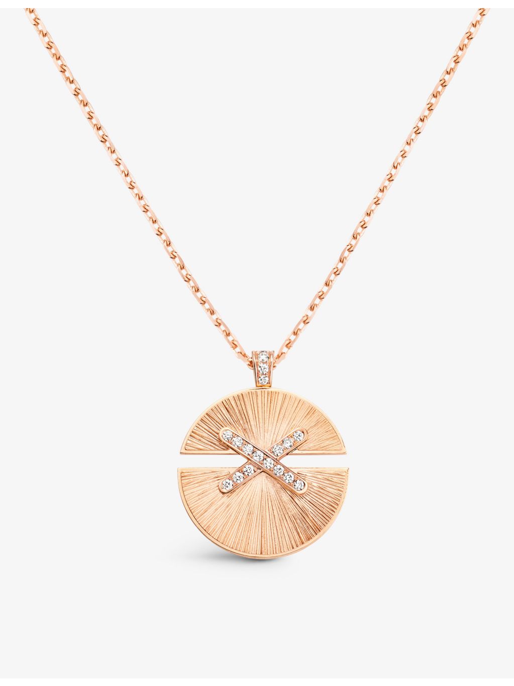 Chaumet Harmony medium 18ct rose-gold diamond pendant - British product