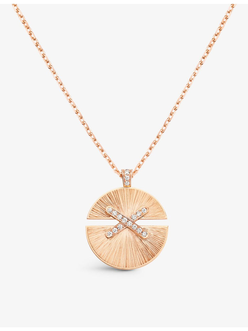 Chaumet Harmony medium 18ct rose-gold diamond pendant - British product