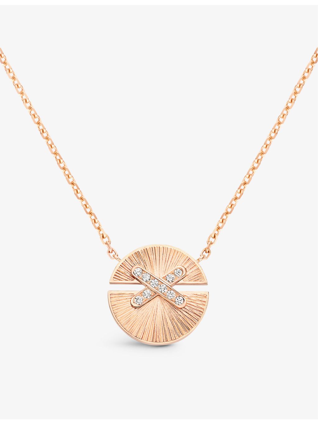 Chaumet small rose-gold diamond pendant necklace, UK version