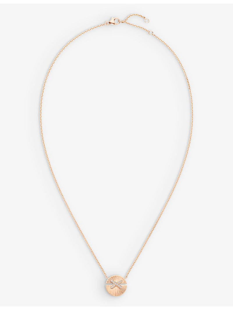 Chaumet small rose-gold diamond pendant necklace, UK version