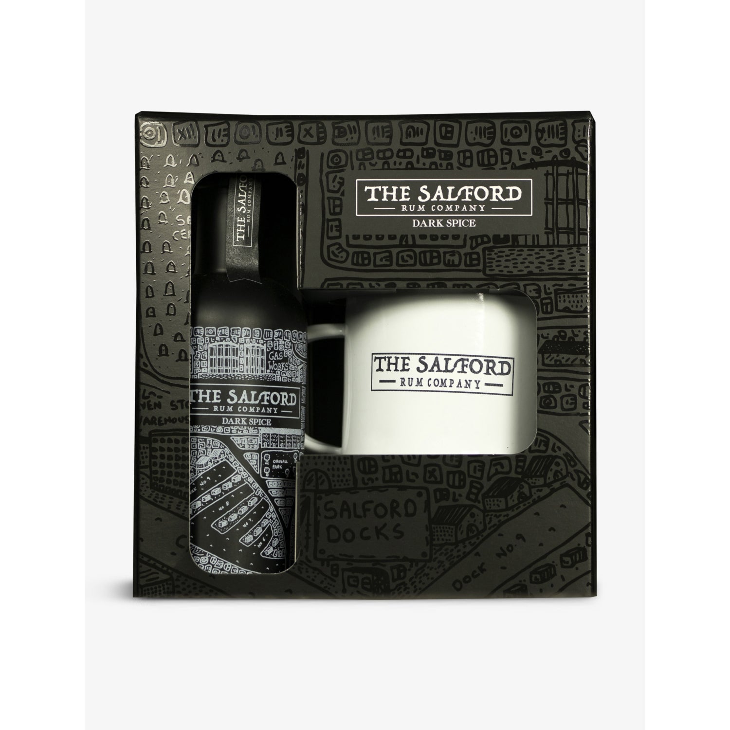 Salford dark spice rum gift set 200ml - British product