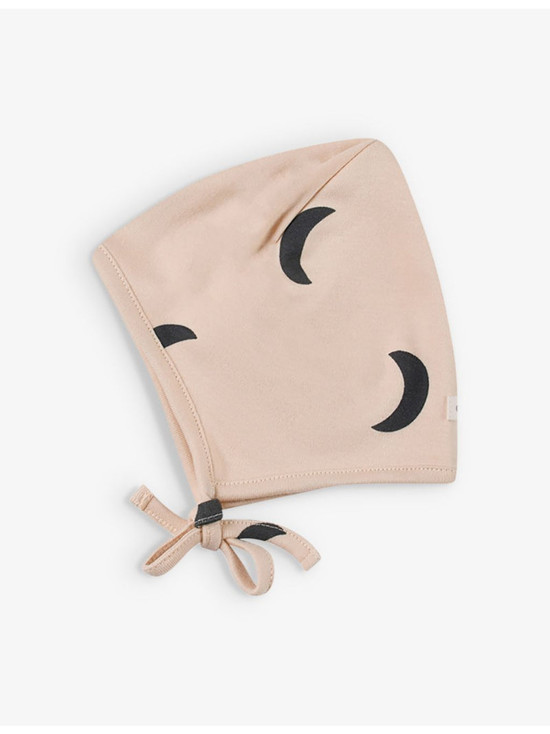 Organic Zoo midnight cotton bonnet for newborns to 12 months, UK version