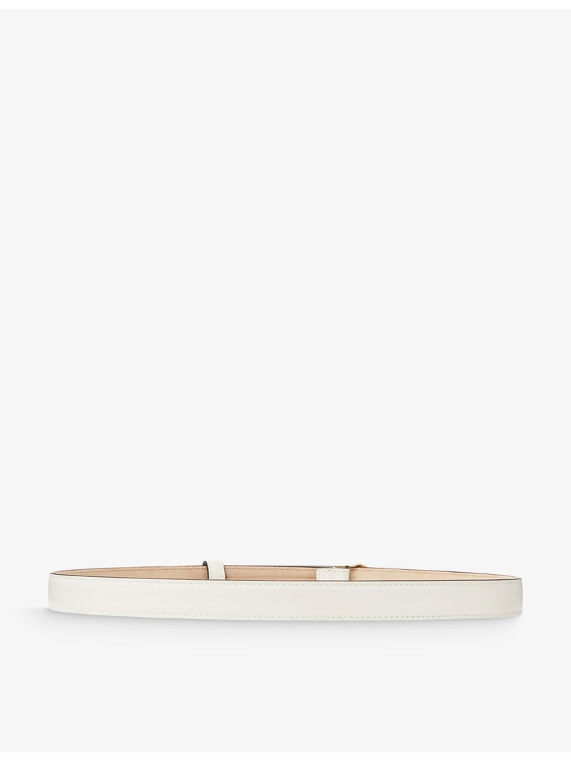 Jimmy Choo leather belt with logo-engraved buckle, imported from the UK